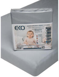 EKO Gumírozott Jersey Lepedő Szürke 120x60cm - Puha, Légáteresztő és Rugalmas Pamut Lepedő Kiságyhoz