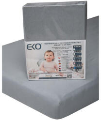 EKO Vízálló Gumis Jersey Lepedő Szürke 120x60cm - Puha, Légáteresztő és Nedvességálló Pamut Lepedő Kiságyhoz