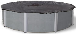 BASIC Deluxe PE Téli Védőtakaró Kerek Fémpalástos Medencéhez D4.5m - Fekete Színű Erős Fedés UV- és Fagyálló Kivitelben Őszi-Téli Medencevédelemhez