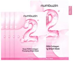 Numbuzin No. 2 Rose PDRN Collagen Plumping Sheet Mask - 4 bucăți Masca de fata