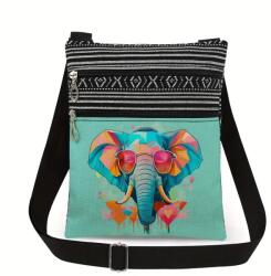  Női Oldaltáska -vászon- Elefánt Mintás - (vj303642-1-1-1-1-2-1-1-1)