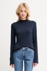 Tommy Hilfiger pamut hosszúujjú félgarbó nyakú, sötétkék, WW0WW47307 - sötétkék M - answear - 20 990 Ft