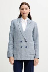 United Colors of Benetton len blézer mintás, kétsoros gombolású, 265XDW035 - kék M
