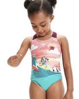 Speedo Gyermek egyrészes Speedo Digital nyomtatott fürdőruha rózsaszín