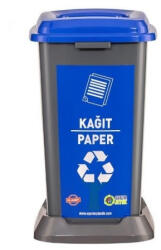 Planet Szemetes kuka műanyag szelektív 50 literes antracit/kék UP900-215