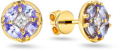 Heratis Forever Fülbevaló tanzanittal és központi gyémánttal, 14 karátos sárga arany IZBR1495