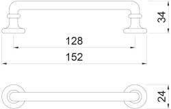  BÚTORFOGANTYÚ WMN839 128mm 152x24x34m MATT FEKETE (10007553181)