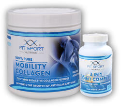 FitSport Nutrition 100% Pure Mobility Collagen 300g SOLUGEL + 3 az 1-ben Joint Complex 120 tabletta