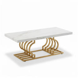 Dollcini Otthon Márvány Hatású Dohányzóasztal Egyedi Arany Lábbal (WRH_549033)