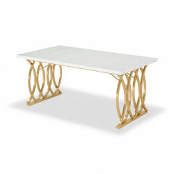 Dollcini Otthon Márvány Hatású Étkezőasztal Arany Lábakkal (WRH_549031)