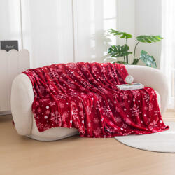  Patura Cocolino rosie de Craciun SNOWFALL Dimensiune: 200 x 220 cm Patura