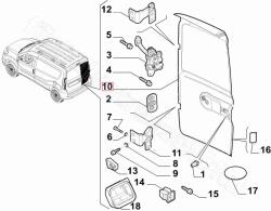 FIAT eredeti Bal hátsó ajtó lemezelt Doblo FIAT DOBLO III (52205147)