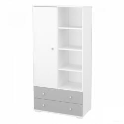 Timba Erik 1ajtós 2fiókos állószekrény EZÜST-FEHÉR