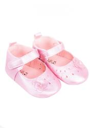 yo cipő OBO-0164G 9-15hó rózsaszín virággal, pántos