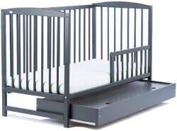 DREWEX kiságy Clasico delux ágyneműtartós grafit