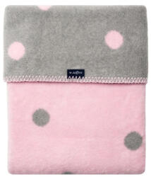 womar 100*150 pam szür-rózs pöttyös pléd