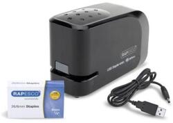 Rapesco Tűzőgép, 26/6, 15 lap, elemes, USB töltővel, RAPESCO "626EL", fekete (IR1454) - jatekotthon