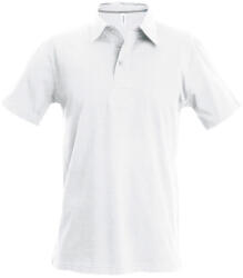 Kariban Férfi rövid ujjú galléros piké póló, Kariban KA241, White-L (ka241wh-l)