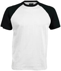 Kariban Férfi raglán ujjú kétszínű baseball póló, Kariban KA330, White/Black-M (ka330wh-bl-m)