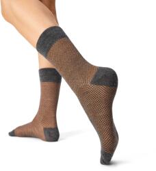Vlnka Jacquard Merino gyapjú zokni szürke narancssárga zokniméret 43-46