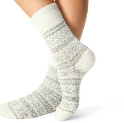 Vlnka Merinó birkagyapjú zokni norvég mintával - szürke zokniméret 35-37