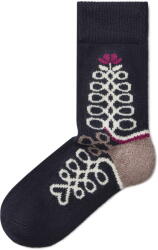 Vlnka Merinó birkagyapjú zokni népi mintával - sötétkék zokniméret 35-37