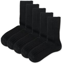 Vlnka 5 pár zokni Merino birkagyapjúval, egészségügyi szegéllyel fekete méret 47-48