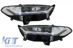 KITT LED DRL Első lámpák Xenon Look Ford Mondeo MK5 (2013-2016) dinamikus folyású sorozatos kanyarodó lámpa króm (HLFMOMK5C)