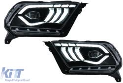 KITT Lightning LED Headlights suitable for Ford Mustang V Pre-Facelift (2005-2009) Black Dynamic Sequential Turning Lights (HLFOMUFLED)