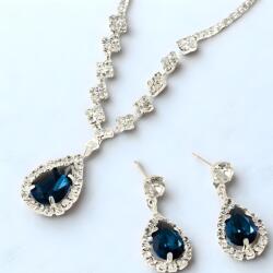 HARAHU Set de bijuterii KR-38892 - Argintie / Albastră KP38892