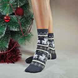 Aura Via Mikulásos-Karácsonyi rénszarvasos női gyapjú zokni 38-41 101613