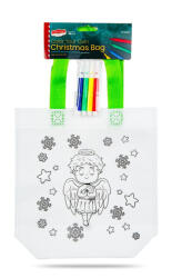  Színezhető karácsonyi mintás ajándéktáska filctollal - Angyalka