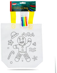  Színezhető karácsonyi mintás ajándéktáska filctollal - Mézeskalácsember, mézi