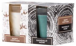 Emocio Üvegbe Töltött Illatgyertya Soft Cotton & Sandalo Noir 2 Db Dobozban 52X65Mm