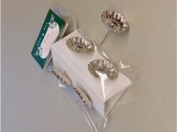  Fém Gyertyatartó 4X40Mm S10 Díszített Beszúróval Ezüst