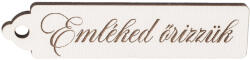Valex Decor 10 db. "Emléked őrizzük" feliratos tábla 6.5 x 1.5cm - Fehér (MT3-09)