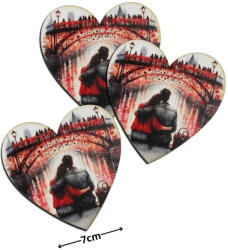 Nyomtatott dekorkarton - Szív táblák 3db/cs Szerelmes híd