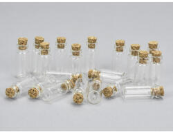 Papelito Üvegcse parafadugóval 3, 2x1, 3cm 20db/csomag - esküvői és kerti parti dekorációhoz