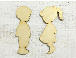  Natúr fa - Kislány kisfiú pár 15cm - papelito