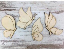  Natúr fa - Lepkék oldal nézetben 8cm 4db/csomag - papelito