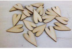 Natúr fa - Hosszú szív 4cm 20db/csomag - papelito