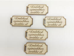  Natúr fa -"Emléked. . . " gravírozott tábla 5db/csomag - papelito