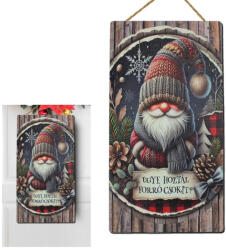 Nyomtatott fa tábla - Hoztál forrócsokit? manó 13x24, 3cm - papelito