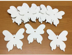 Fa pillangó fehér 7cm 10db/csomag - papelito