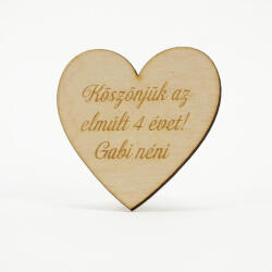  Natúr fa - Egyedi feliratos szív 3 soros - papelito