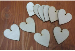  Natúr fa - Szív 5cm 10db/csomag - papelito