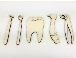  Natúr fa - Fogorvos szett 5db/csomag - festéshez és dekorációhoz