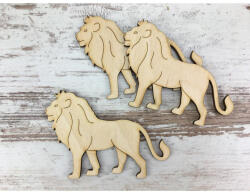 Natúr fa - Oroszlán 7x10cm 3db/csomag - festéshez és dekorációhoz
