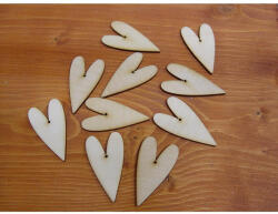 Natúr fa - Hosszúkás szív kicsi 10db/csomag - papelito