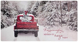  Nyomtatott fa tábla - Karácsonyi autós akasztós tábla - papelito